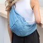 Large Denim Crossbody Sling Bag - DAVERRI FASHIONS