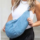 Large Denim Crossbody Sling Bag - DAVERRI FASHIONS