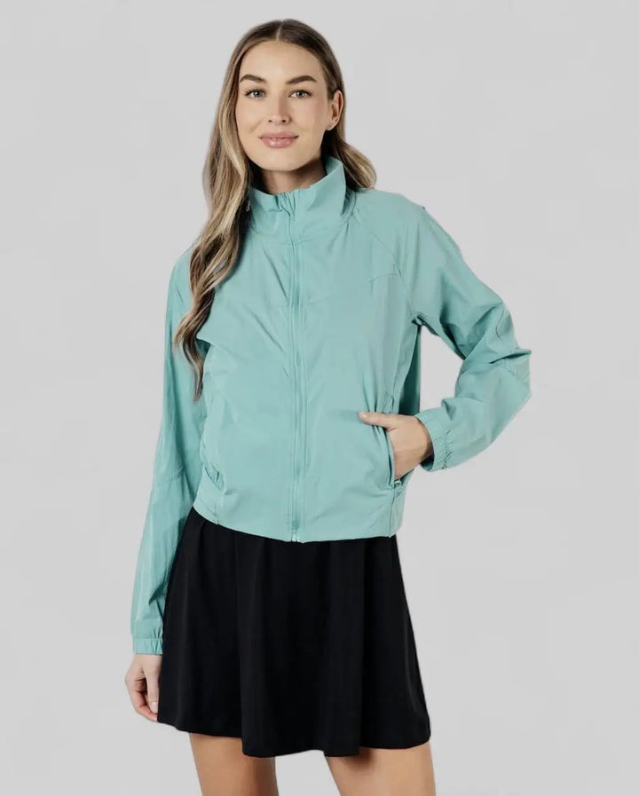 High Neckline Nylon Tennis Jacket Outerwear