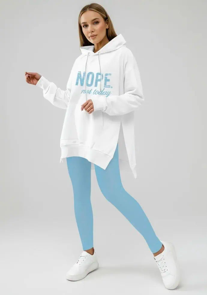 Leggings & Nope Not Today Oversized Split Hem Hoodie Loungewear Set | Loungewear Sets Daverri Fashions