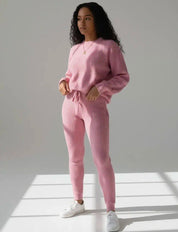 Ribbed Knit Loose Pullover Sweater and Drawstring Pants Set | Loungewear Sets Daverri Fashions