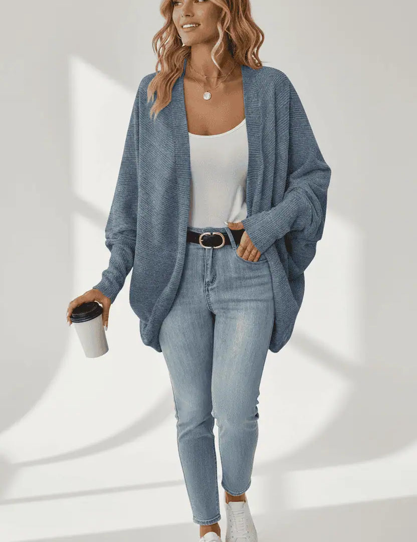 Cozy Oversized Open Front Knit Cardigan | Cardigans Daverri Fashions