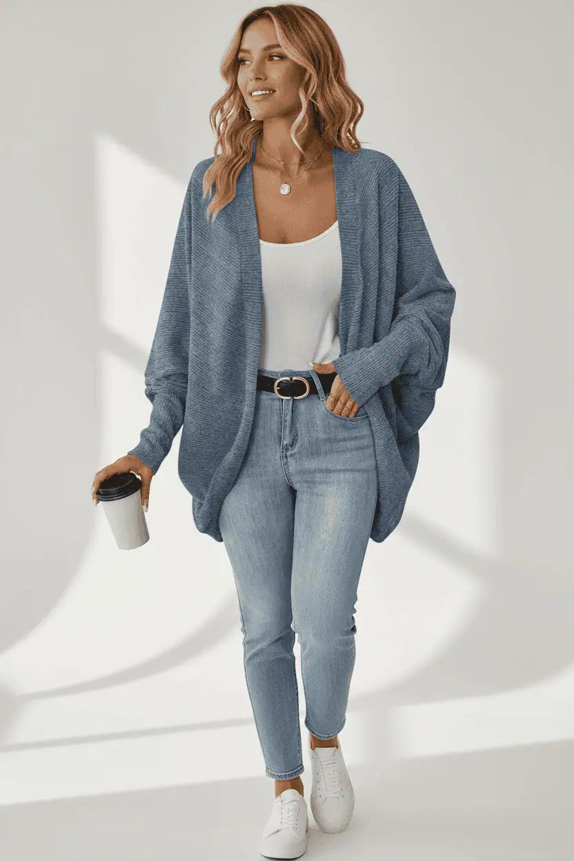 Cozy Oversized Open Front Knit Cardigan | Cardigans Daverri Fashions