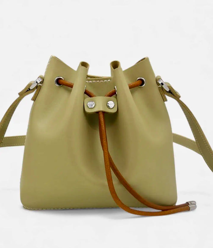 Camille Leather Hand-stitched Bucket Bag | Handbags Daverri Fashions
