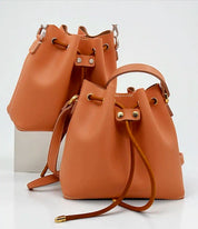 Camille Leather Hand-stitched Bucket Bag | Handbags Daverri Fashions