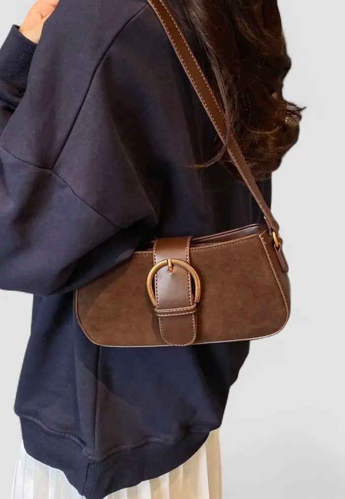 Lexi Suede Crossbody Saddle Bag | Handbags Daverri Fashions