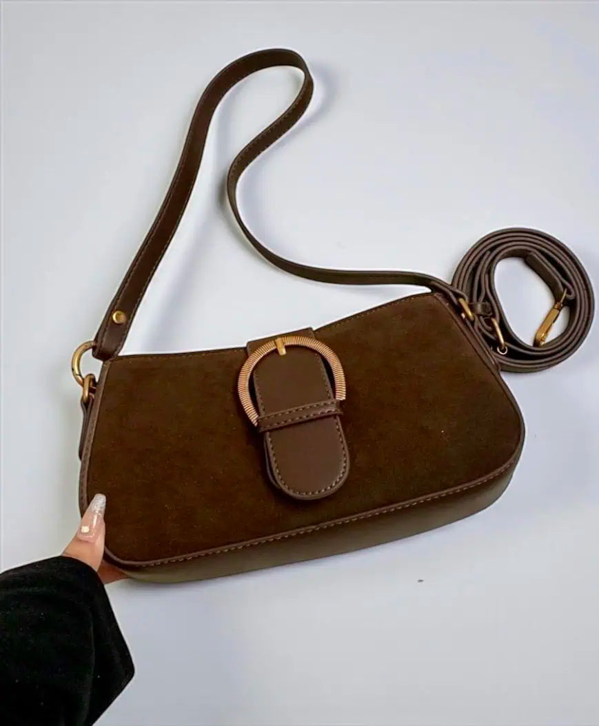Lexi Suede Crossbody Saddle Bag | Handbags Daverri Fashions