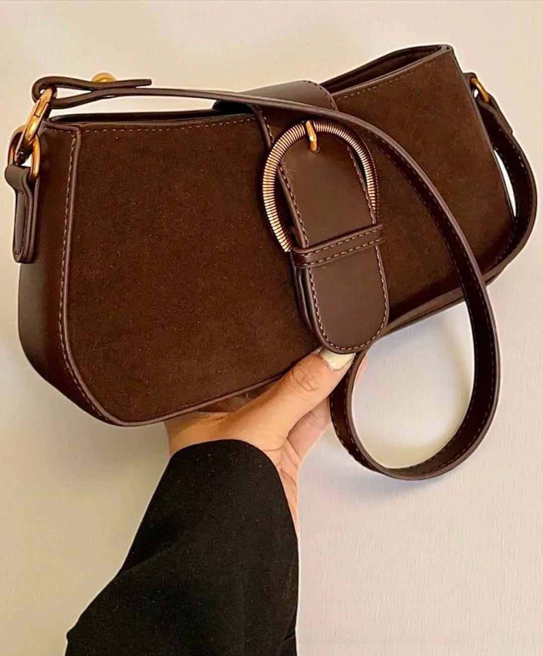Lexi Suede Crossbody Saddle Bag | Handbags Daverri Fashions