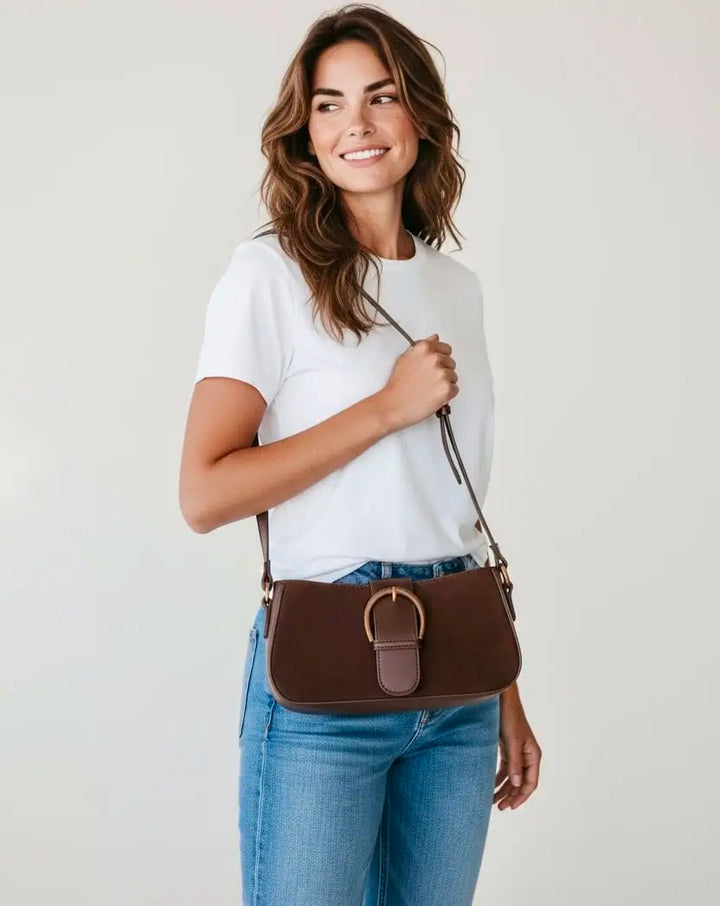 Lexi Suede Crossbody Saddle Bag | Handbags Daverri Fashions