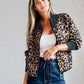 Daverri Fashions Leopard Zip Up Long Sleeve Jacket - DAVERRI FASHIONS