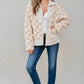 Checker Sherpa Corduroy Patchwork Zip Up Jacket - DAVERRI FASHIONS