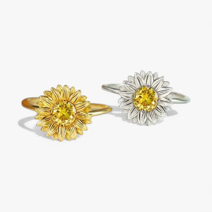 Sunflower Zircon 925 Sterling Silver Ring