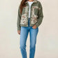 Floral Snap Down Corduroy Jacket - DAVERRI FASHIONS