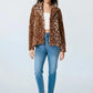 Fuzzy Leopard Collared Neck Jacket - DAVERRI FASHIONS