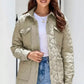 Snap Down Collared Winter Coat - DAVERRI FASHIONS