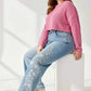 Women’s Plus Size Floral Embroidered Stretch Jeans - DAVERRI FASHIONS