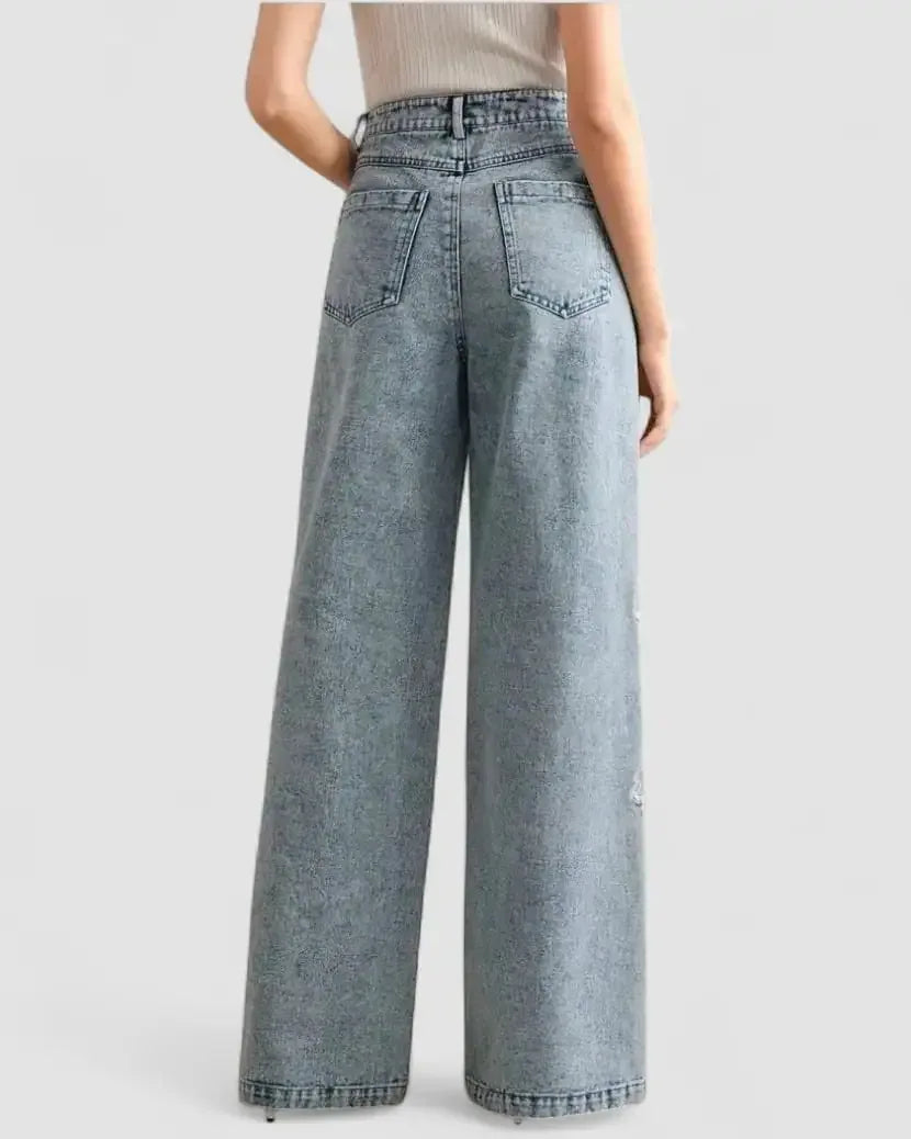 Women’s Plus Size Floral Embroidered Stretch Jeans - DAVERRI FASHIONS