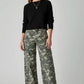 Camo Print Wide Leg Cargo Jeans - DAVERRI FASHIONS