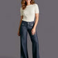 Full Size High-Waisted Wide-Leg Wash Jeans Plus Size - DAVERRI FASHIONS