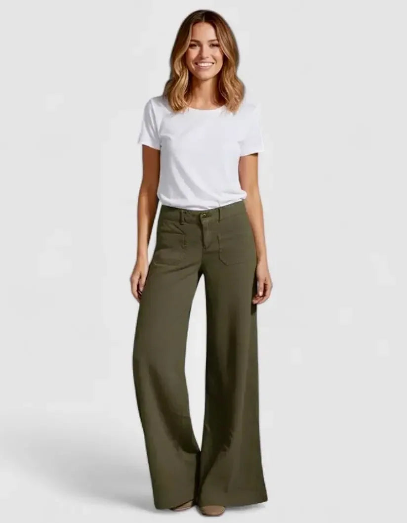 Full Size Wide Leg Jeans with Pockets Plus Size - DAVERRI FASHIONS