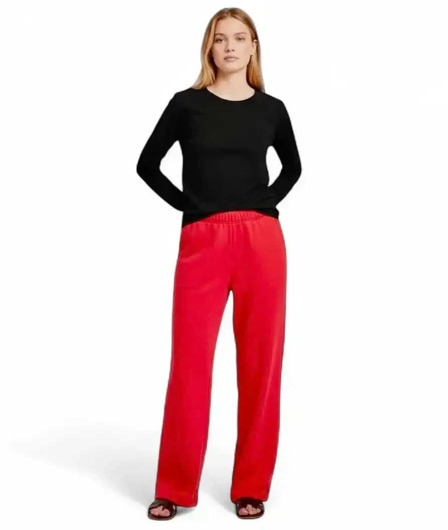 Zenana Fleece Sweatpant with Pockets Ruby - DAVERRI FASHIONS