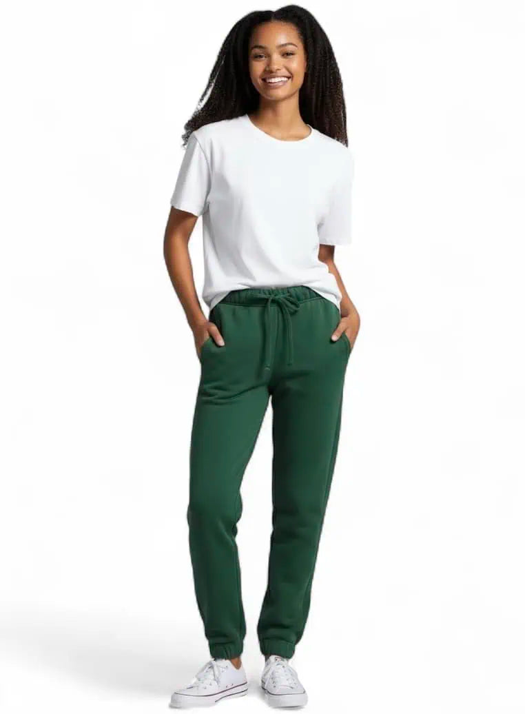 Zenana Fleece Jogger Sweatpants With Pockets Dk Green | Sweatpants Daverri Fashions