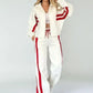 Full Size Contrast Stripe Zip Up Jacket and Pants Set Plus Size - DAVERRI FASHIONS