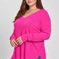 Zenana Plus Size Lightweight Side Slit Sweater - DAVERRI FASHIONS