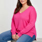 Zenana Plus Size Lightweight Side Slit Sweater - DAVERRI FASHIONS