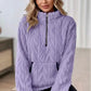 Cozy Sherpa Half Zip Sweatshirt - DAVERRI FASHIONS