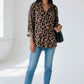 Leopard Print Button-Down Shirt - DAVERRI FASHIONS