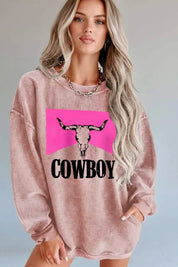 COWBOY Graphic Round Neck Sweatshirt | Sweatshirts Daverri Fashions