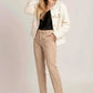 Textured Woven Button-front Jacket - DAVERRI FASHIONS