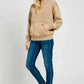 Zenana Fleece Acid Wash Kangaroo Pocket Hoodie Deep Camel - DAVERRI FASHIONS