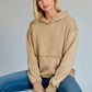 Zenana Fleece Acid Wash Kangaroo Pocket Hoodie Deep Camel - DAVERRI FASHIONS
