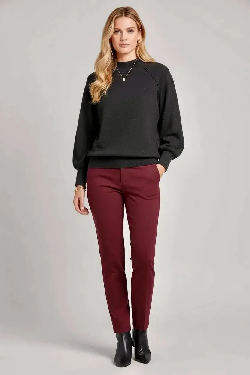 Zenana Viscose Mock Neck Exposed Seam Sweater - DAVERRI FASHIONS