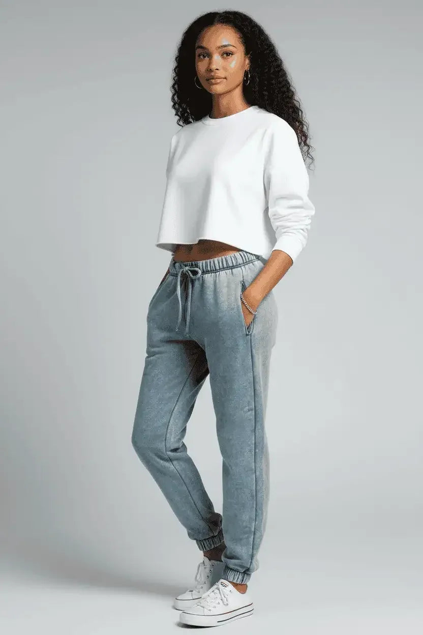 Zenana Acid Wash Fleece Sweatpants with Pockets - DAVERRI FASHIONS