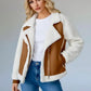 Pocketed Sherpa Zip Up Long Sleeve Jacket - DAVERRI FASHIONS