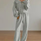 Zip Up Long Sleeve Top and Pants Set - DAVERRI FASHIONS