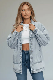 Oversized Button Up Denim Jacket