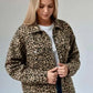 Leopard Button Up Long Sleeve Denim Jacket - DAVERRI FASHIONS
