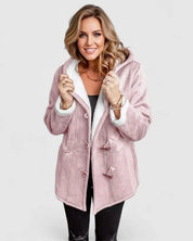 Full Size Cozy Sherpa Lined Toggle Coat with Hood Plus Size | Coats Daverri Fashions