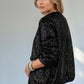 Sequin Zip Up Long Sleeve Jacket - DAVERRI FASHIONS
