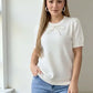 Pearl Bow Embellished Round Neck Sweater - DAVERRI FASHIONS
