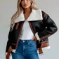 Shearling Lined Zip Up Jacket - DAVERRI FASHIONS