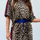 Leopard Round Neck Top and Pants Two-Piece Set - DAVERRI FASHIONS