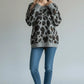 Leopard V-Neck Drop Shoulder Sweater - DAVERRI FASHIONS