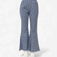 And The Why Checkerboard High Waist Bell Pants - DAVERRI FASHIONS