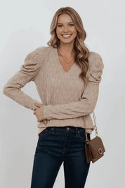V-Neck Puff Sleeve Top