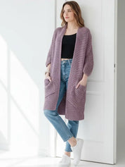 Full Size Chunky Knit Open Front Cardigan Plus Size